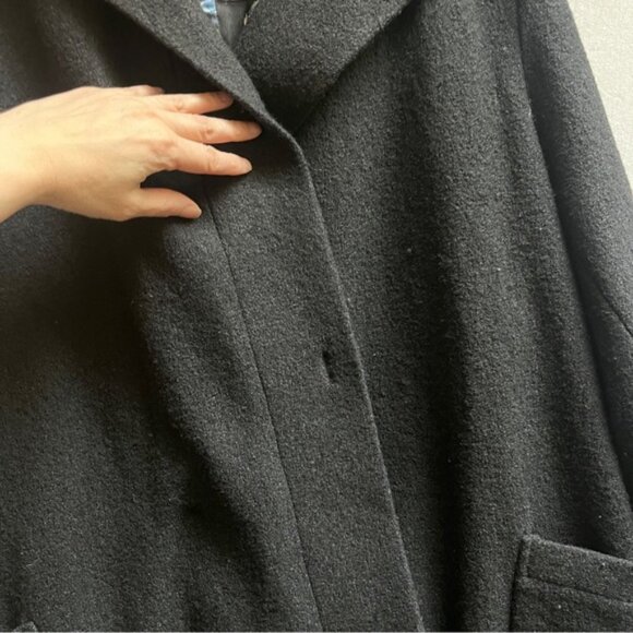 Blue Sky Black Wool Coat - Picture 3 of 11